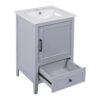20" Bathroom Vanity With Sink, Bathroom Cabinet With A Door, Door Shelf Storage And Adiustable Foot Pads, A Drawer - Gray - Image 17