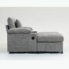 Modern Oversized Chair & Ottoman, Chenille Fabric Sofa Bed, Accent Chair Comfy Sofa With Cupholders And USB Charging Ports Chair For Living Room, Bedroom, Apartment - Gray - Image 9