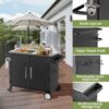 Outdoor Grill Cart With 304 Stainless Steel Sink And Cabinet - Black / Silver - Image 14
