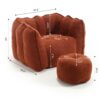 Soft Bean Bag Chair With High Resilient Foam (Chips) - Red / Brown - Image 3