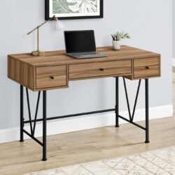 Computer Desk For Home Office, Laptop, Storage Drawers, Transitional, Elegant Design - Brown