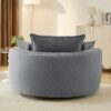 360° Swivel Sofa Chair Accent Barrel Chair With Dual Layer Cushion And 3 Removable Pillows, Corduroy - Gray - Image 11