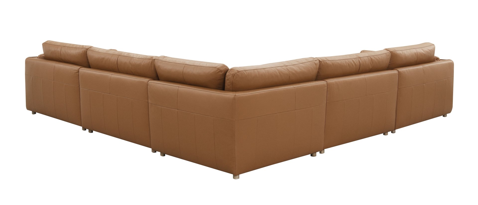 Brighton - Top Grain Leather 5 Pieces Modular Sectional - Brown - Image 5