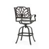 Outdoor Cast Aluminum Swivel Bar Stool With Scrolled Arms - Bronze - Image 7