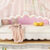 Twin Extending Daybed With LED Lights, Modern Upholstered Princess Daybed With Crown Headboard - White - Image 21