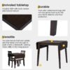 3 Piece Kitchen Dining Set With Drop Leaf Dining Table And 2 Dining Upholstered Chairs, Dining Room Set For Small Places - Espresso - Image 5