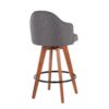Ahoy - Contemporary Fixed Height Counter Stool With Bamboo Legs / Round Footrest (Set of 2) - Gray / Walnut - Image 4