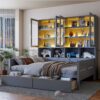 Full Size Daybed With Glass Door Storage Cabinets, Built In LED Lighting And Shelves - Gray - Image 18