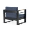 Giovanna - Club Chair With Aluminum Frame And Water Resistant Cushions - Blue - Image 6