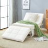 Modern Convertible Sofa Bed 4 In 1 Folding Ottoman Sleeper With Adjustable Backrest - White - Image 10