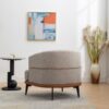 Modern Two-Tone Barrel Chair, Upholstered Round Armchair For Living Room Bedroom Reading Room - Burnt Orange - Image 12