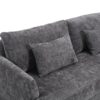 Mid Century Modern Chenille Fabric Loveseat Sofa, 2 Seat Upholstered Couch, Brown Wood Feet - Gray - Image 18