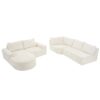 Oversized Modular Sofa Cloud Sectional Sofa Set Upholstered Couches U - Shaped Sofa With Deep Seat For Living Room - Beige - Image 22