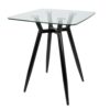 Clara - Mid-Century Modern Square Counter Table - Black / Clear - Image 3