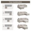 Modern Sectional Sofa With Throw Pillows, Cloud L Shaped Couch Set With Wide 4 Seat Comfy Couch Set With Movable Ottoman - Beige - Image 20