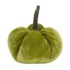 Velvet Weighted Pumpkin With Resin Stem Apple, Pumpkin Ornament Decor For Holiday Harvest Festival Fall Festival & Thanksgiving (Set of 2) - Green - Image 6