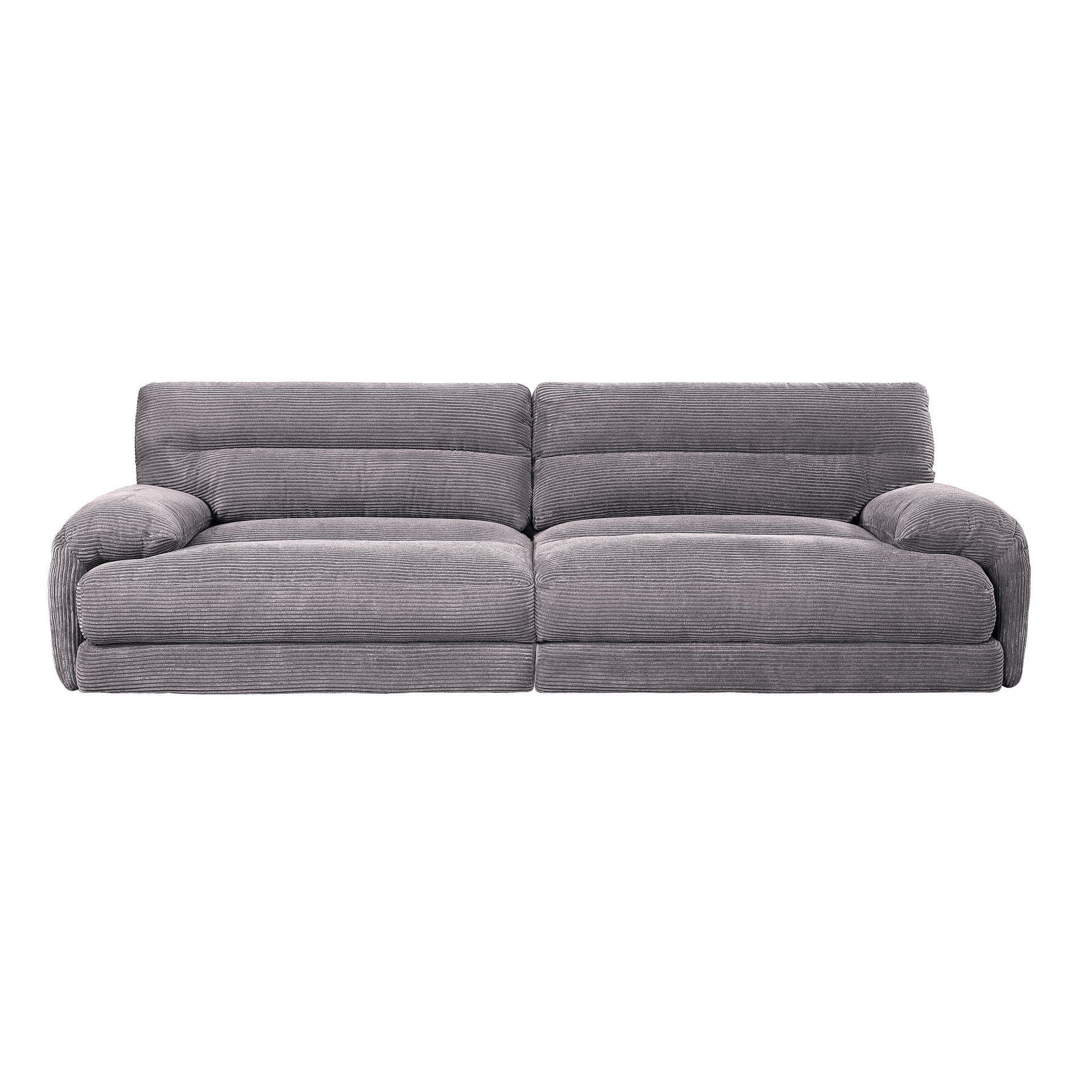 Cadenza - Corduroy 2 Piece Living Room Set - Gray - Image 6