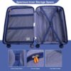 Expandable Hardshell Suitcase Double Spinner Wheels Pp Luggage Sets Lightweight Durable Suitcase With Tsa Lock, 3 Piece Set (20/24/28) - Navy - Image 5
