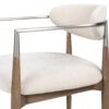 Artemis - Mixed Material Upholstered Dining Arm Chair - Warm White - Image 14