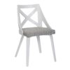 Clara Charlotte - 3 Piece Round Dinette Set With Rounded Top - White / Light Gray - Image 3