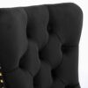 Nikki - Modern, High-End Tufted Solid Wood Contemporary Velvet Upholstered Dining Chair With Golden Stainless Steel Plating Legs, Nailhead Trim (Set of 2) - Black - Image 7