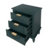 Hollow Carved 3 Drawer Dresser With Metal Handles, Storage Chest For Living Room Or Bedroom - Blackish Green - Image 14