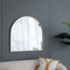 Arched Decorative Accent Mirror With Iron Frame, Wall Deor For Bathroom, Bedroom, Entryway, Mantel - Gold - Image 6