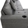 Modern Sectional Sofa Set With L Shape Chaise Lounge, Cup Holder, 4 Seat - Gray - Image 16