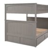 Full Over Full Bunk Bed With Twin Size Trundle, Guardrails - Brushed Gray - Image 11