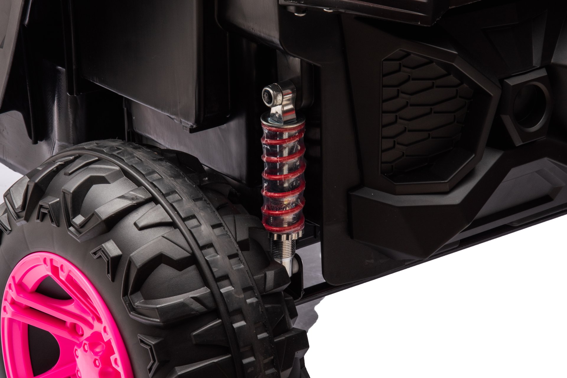 12V7A*1 30W*4 Four-Wheel Drive Leather Seat One Button Start, Forward And Backward, High And Low Speed, Music, Front Light, Power Display, Two Doors Can Open, 2.4G R / C, Seat Belt Four Wheel Absorber - Pink - Image 22
