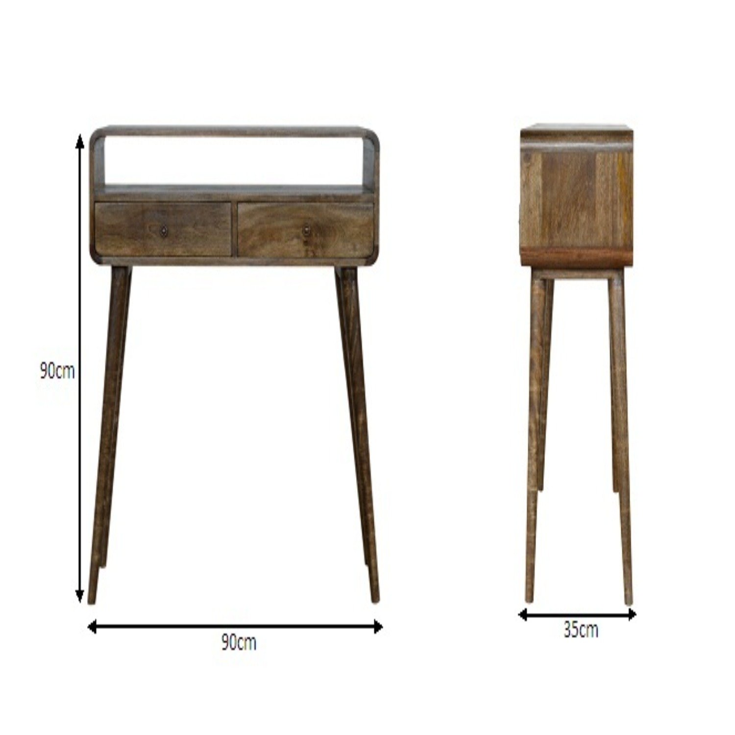 Curved Console Table - Brown - Image 3