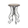Vibrant French Country Round Ceramic Outdoor Side Table Ceramic Tile - Black - Image 7