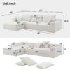 Modular Sectional Living Room Sofa Set, Modern Minimalist Style Couch, Upholstered Sleeper Sofa Salon, 2 Piece Free Combination, L-Shape - Cream - Image 24
