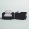 Patio Chair With Cushions (Set of 2) - Black / Gray - Image 4