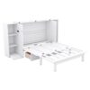 Full Size Murphy Bed With Shelves, Drawers And USB Ports - White - Image 2