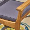 Outdoor Dining Chair With Slat Back And Acacia Wood Frame (Set of 2) - Gray / Teak - Image 6