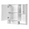 Modern Wall Mounted Bathroom Medicine Cabinet, Bathroom Wall Storage Cabinet With Mirror, Over The Toilet Space Saver Cabinet With Towels Bar - White - Image 15