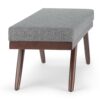 Chanelle - Mid Century Ottoman Bench - Pebble Gray - Image 3