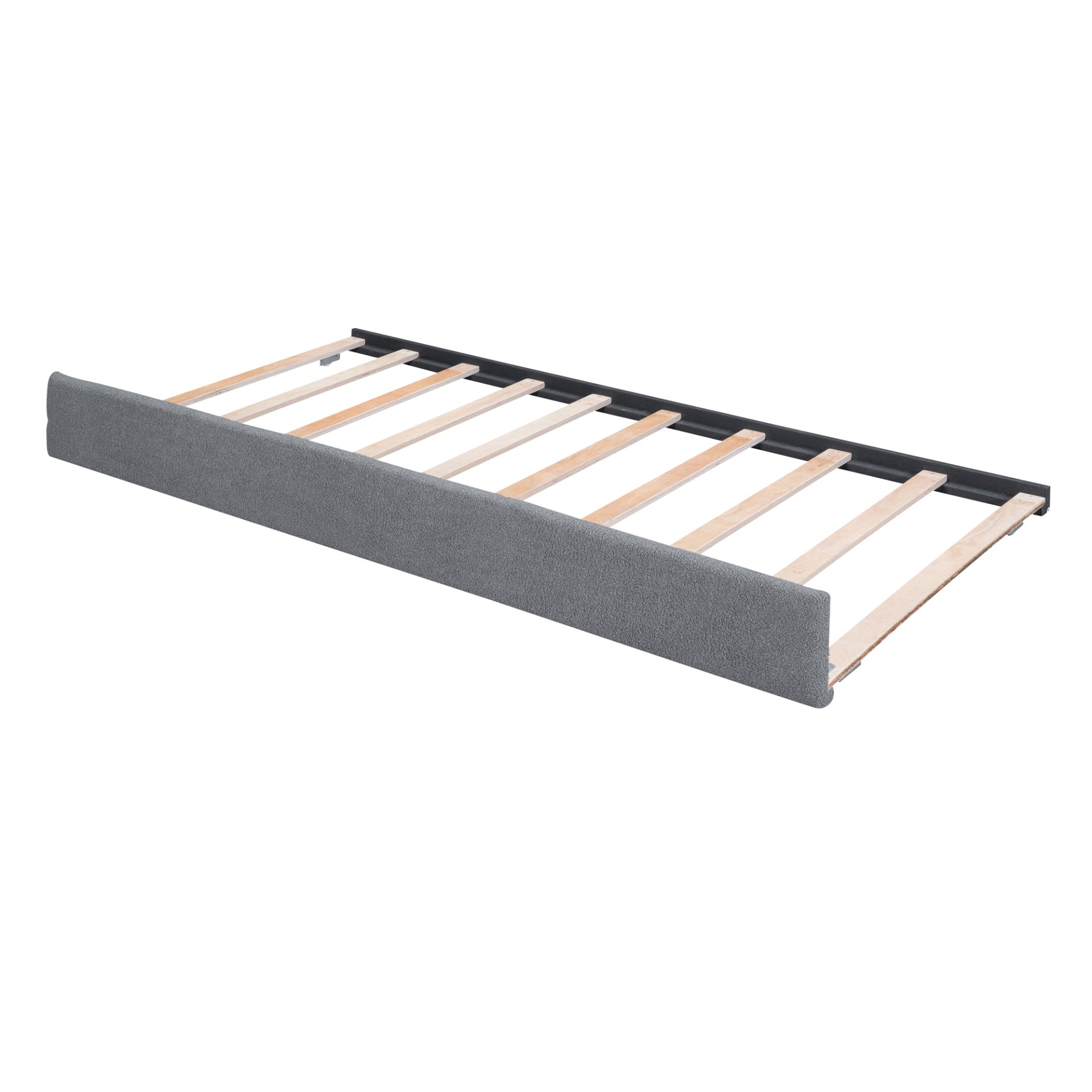 Full Size Upholstered Platform Bed With Twin Size Trundle - Gray - Image 10