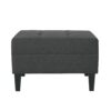 Classic Fabric Ottoman With Birch Wood Legs And High Quality Foam Padding - Dark Gray - Image 5