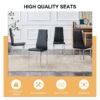 Modern Grid Armless High Backrest Dining Chair Set With Electroplated Metal Legs In Material 6 Piece - Black - Image 5