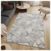 Geometrix - 5'3" X 7'3" Area Rug, Geometric 3D Effect - Gray / Ivory - Image 2