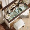 Makeup Vanity Table, Makeup Table With Large Mirror And 11 LED Light, Brightness Adjustable, Dressing Table Desk With 3 Drawers, Vanity Desk For Women (With Stool) - White - Image 5