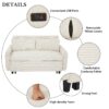 Pull Out Sofa Bed Convertible Couch 2 Seat Loveseat Sofa Modern Sleeper Sofa With 2 Throw Pillows And USB Ports For Living Room - Beige - Image 6