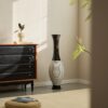 Tall Designer Floor Vase Artificial With 2 Tone Decorative Accent For Living Room - White / Black - Image 2