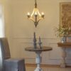 6 Light Wood Chandelier, Hanging Light Fixture With Adjustable Chain For Kitchen, Bulb Not Included - Cream - Image 5