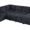 Nyhan - Upholstered Corner Sectional With Pull Out Loveseat And Storaged Chaise - Dark Gray - Image 7