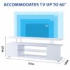 TV Stand For 60" TV LED Gaming Entertainment Center Media Storage Console Table With Large Side Cabinet For Living Room - White - Image 3