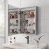 20 X 28" Bathroom Medicine Cabinet With Mirror Wall Mounted LED Bathroom Mirror Cabinet With Lights, Anti-Fog, Waterproof, Dimmable, 3000K~6000K, Single Door, Touch Swich, Storage Shelves - Silver - Image 10