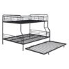 Full Long Over Queen Bunk Bed With Twin Size Trundle - Black - Image 4